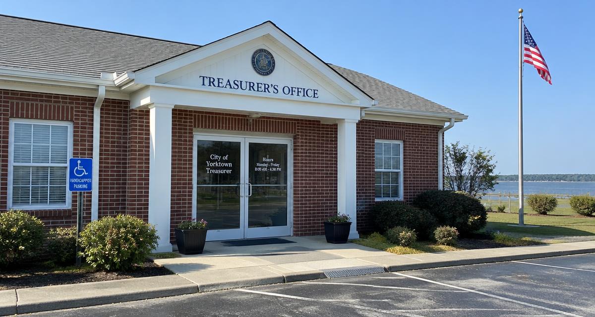 Brick municipal treasurer's office building in coastal Virginia