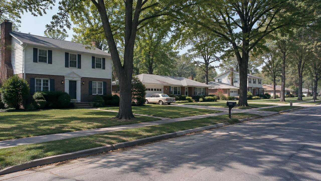 1970s colonial and ranch homes in the Larkspur neighborhood of Virginia Beach