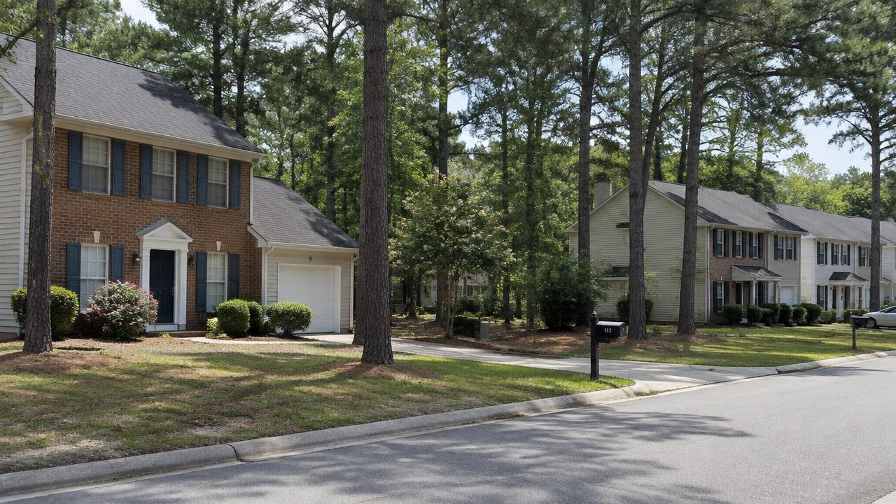 1990s homes and townhomes in the Michaels Woods area of Hampton