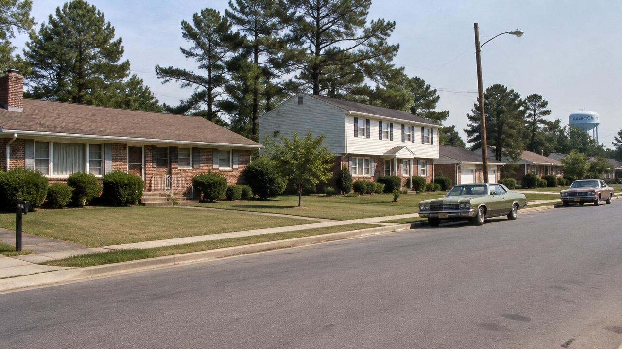 1970s suburban homes in the Northampton area of Hampton