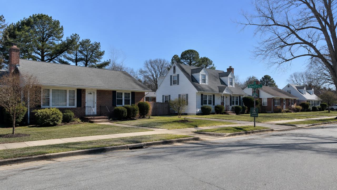 1950s ranch and cape homes in the Norview area of Norfolk