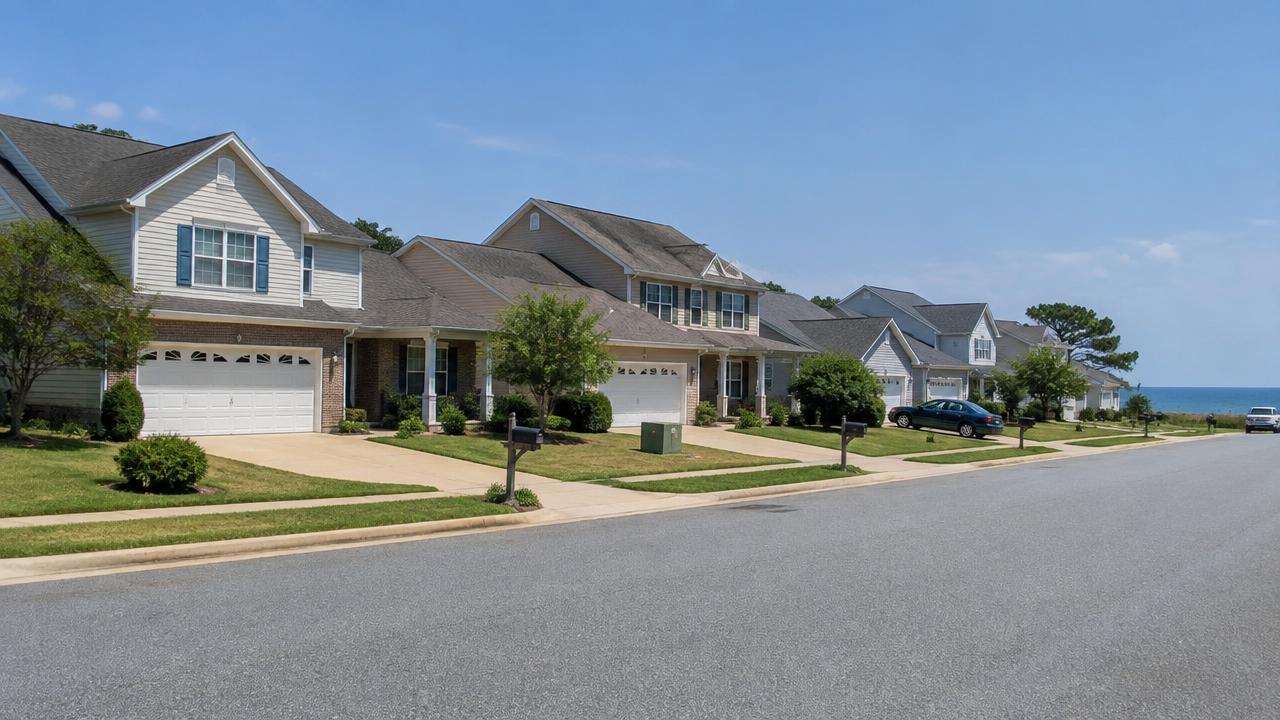 1990s suburban homes in the Ocean Lakes community of Virginia Beach