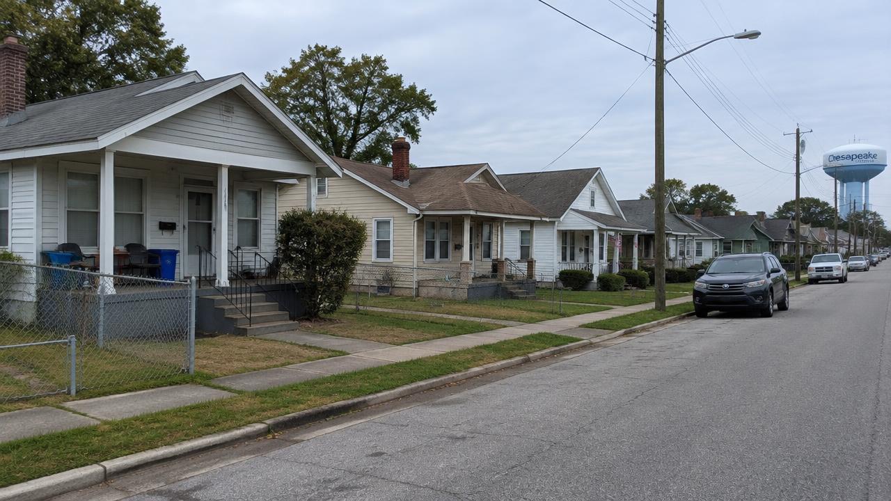 Older frame houses in the Portlock area of Chesapeake