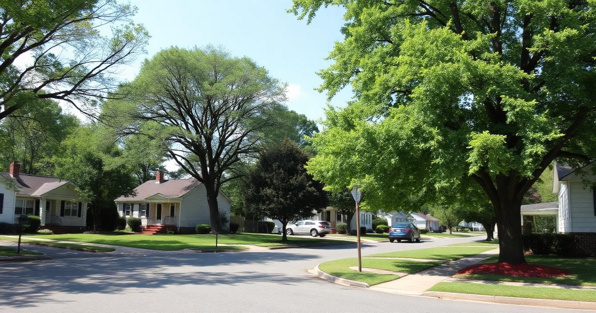 Quiet residential street with modest older single-family homes and mature shade trees in the Prentis Park neighborhood of Portsmouth, Virginia