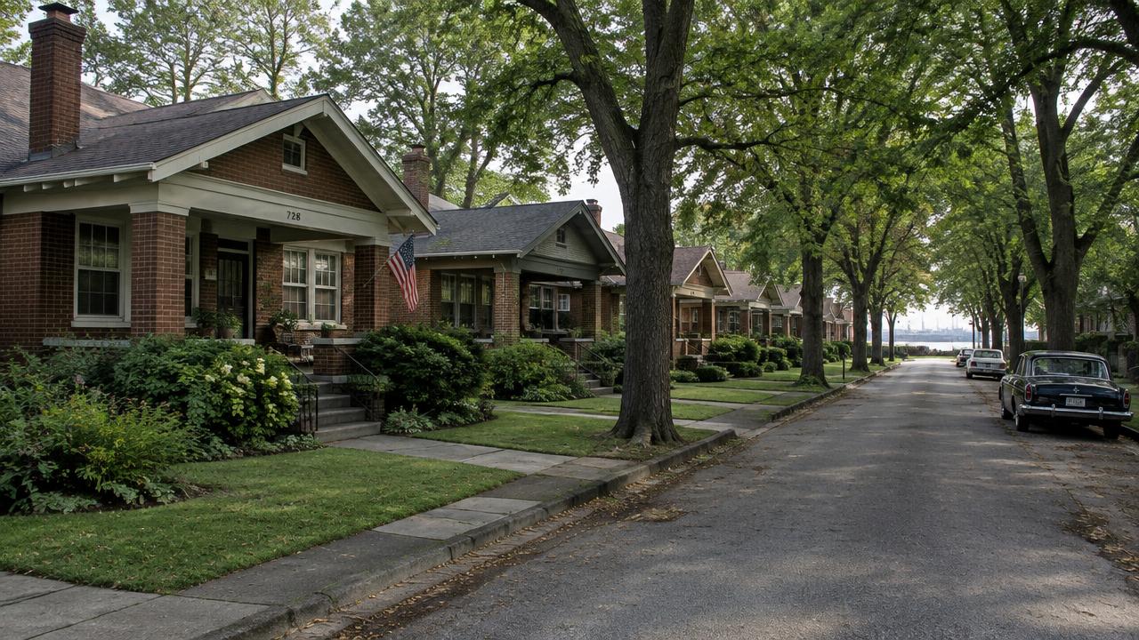 1920s brick bungalows in the Riverview neighborhood of Norfolk