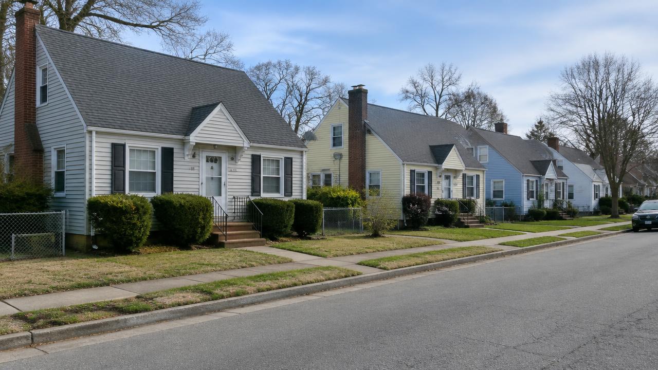 Post-war cape homes in the Simonsdale neighborhood of Portsmouth