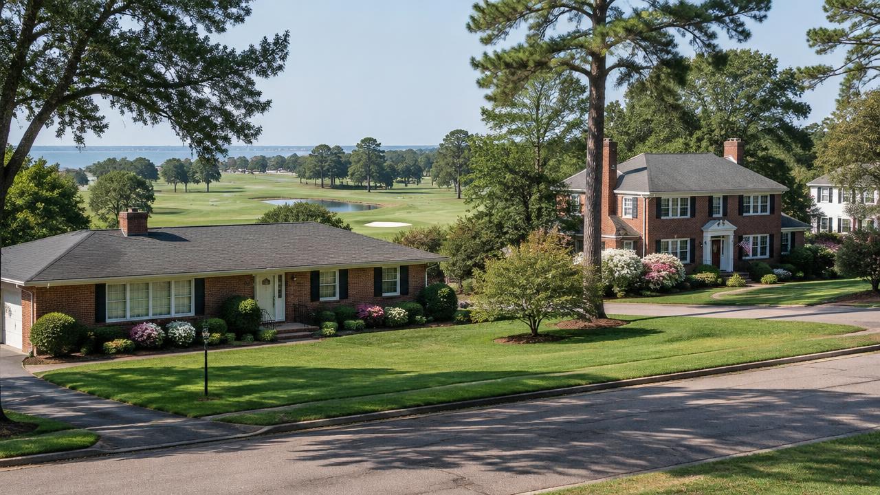 1950s brick ranch homes in the Willow Oaks area of Hampton