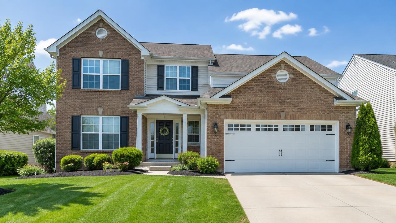 Two-story brick and siding home with a manicured lawn in Chesapeake, Virginia